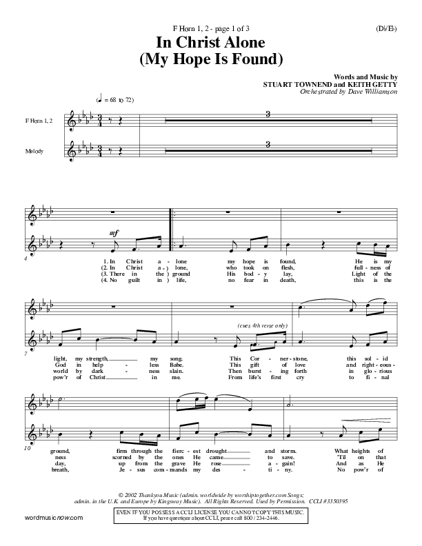 In Christ Alone French Horn 1/2 (Stuart Townend)
