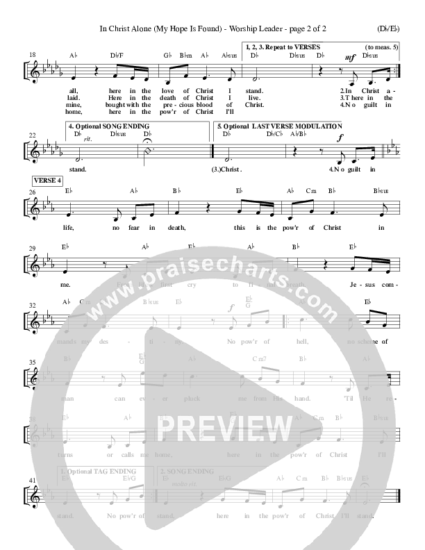 In Christ Alone Lead Sheet (Stuart Townend)