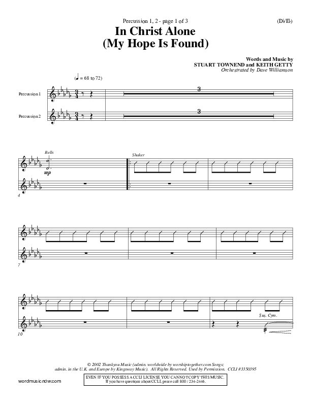 In Christ Alone Percussion 1/2 (Stuart Townend)