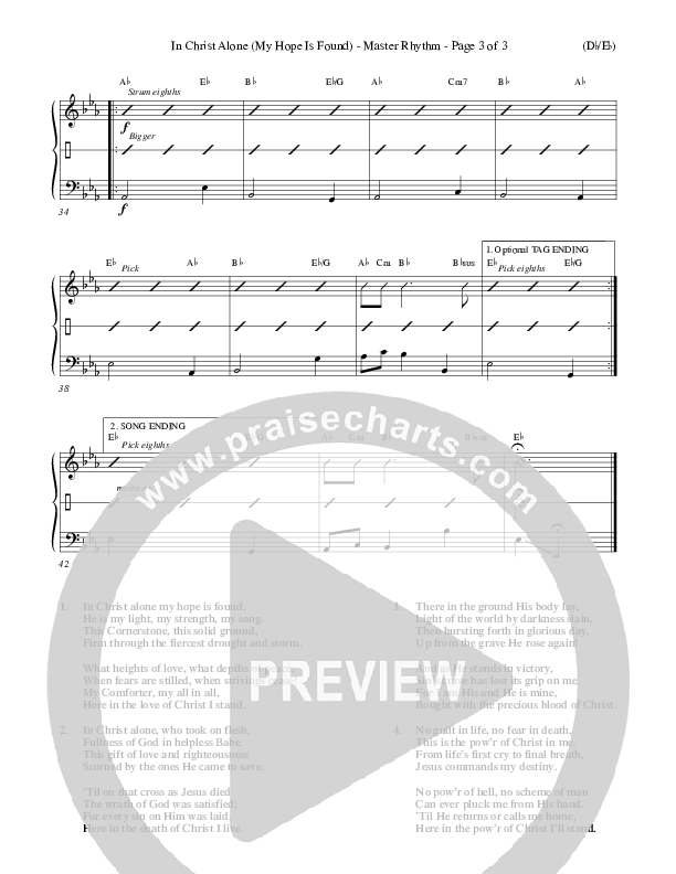 In Christ Alone Rhythm Chart (Stuart Townend)