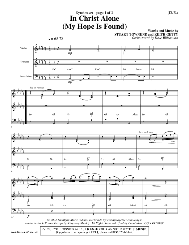 In Christ Alone Synth (Stuart Townend)