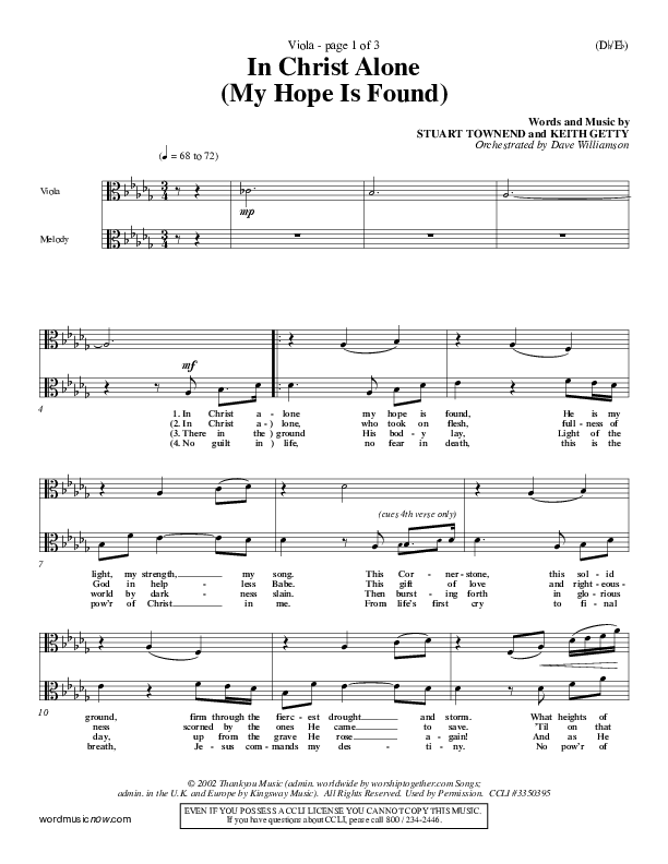 In Christ Alone Viola (Stuart Townend)