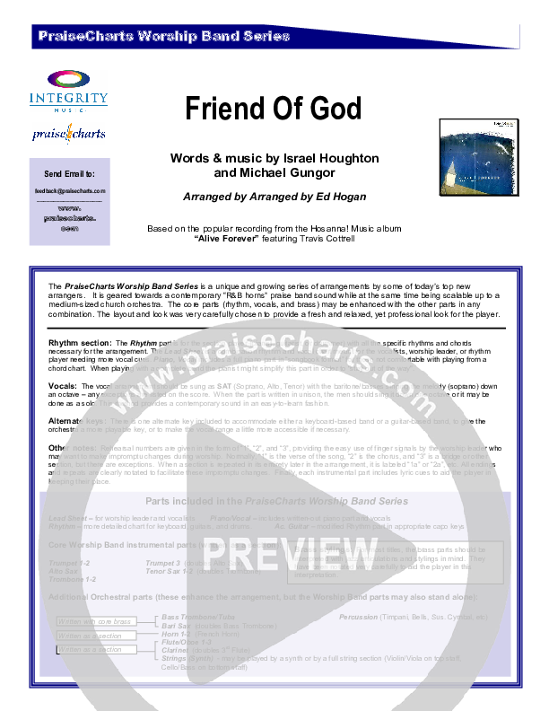 Friend Of God Cover Sheet (Travis Cottrell)