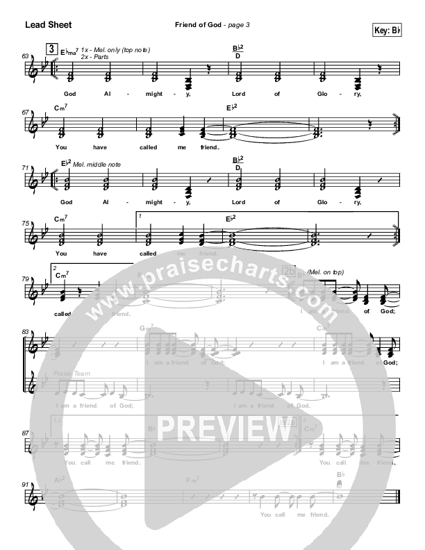 Friend Of God Lead Sheet (Travis Cottrell)