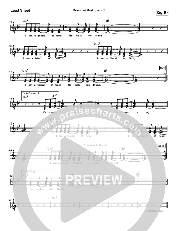 Friend Of God Lead Sheet (SAT) (Travis Cottrell)