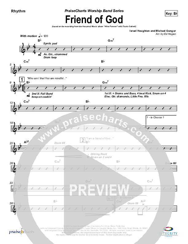 Friend Of God Rhythm Chart (Travis Cottrell)