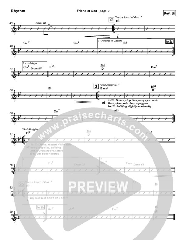 Friend Of God Rhythm Chart (Travis Cottrell)