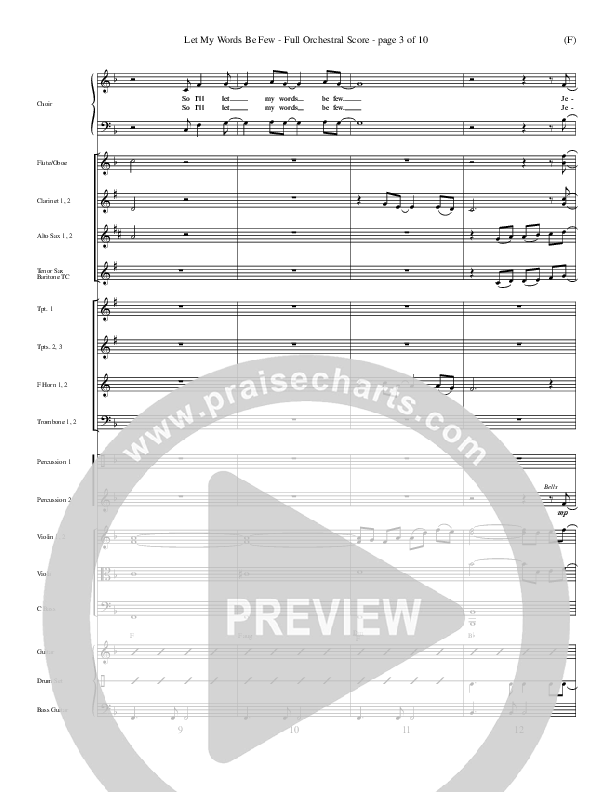 Let My Words Be Few Conductor's Score (Matt Redman)
