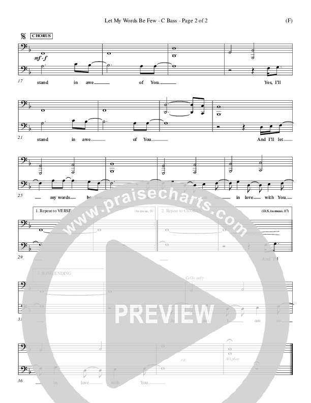 Let My Words Be Few Contrabass (Matt Redman)