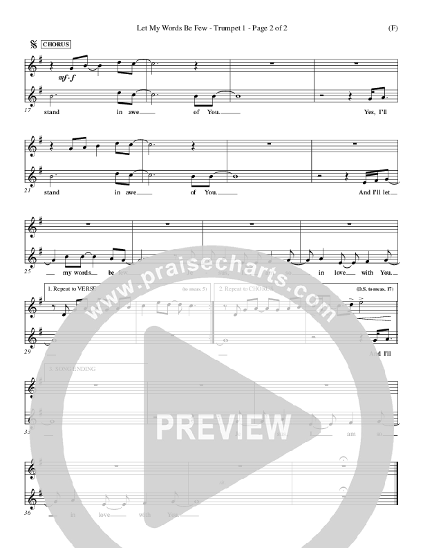 Let My Words Be Few Trumpet 1 (Matt Redman)