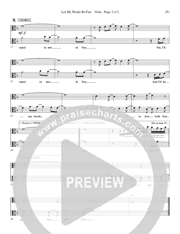 Let My Words Be Few Viola (Matt Redman)