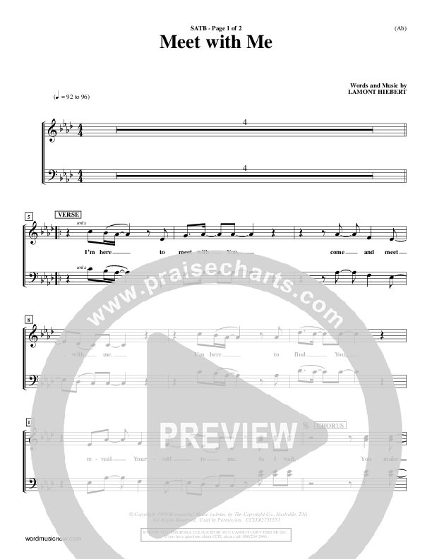 Meet With Me Choir Sheet (SATB) (Lamont Hiebert)