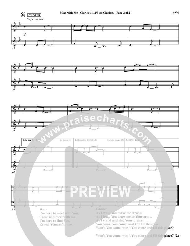 Meet With Me Clarinet 1/2, Bass Clarinet (Lamont Hiebert)