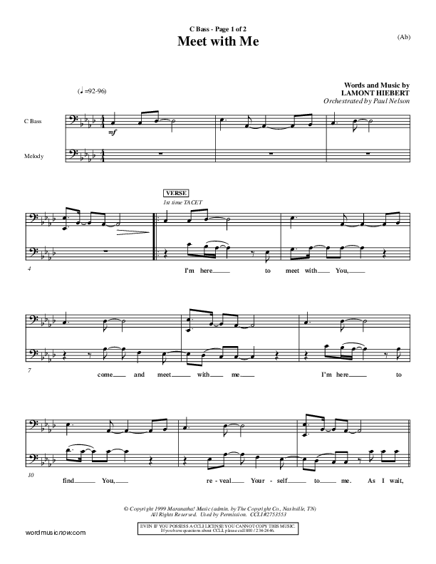 Meet With Me Contrabass (Lamont Hiebert)