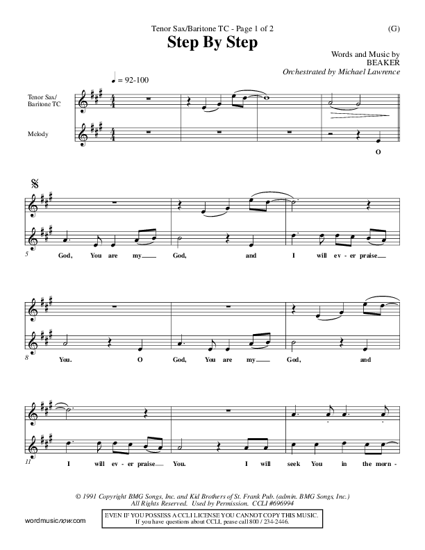 Step By Step Tenor Sax/Baritone T.C. (David Strasser)
