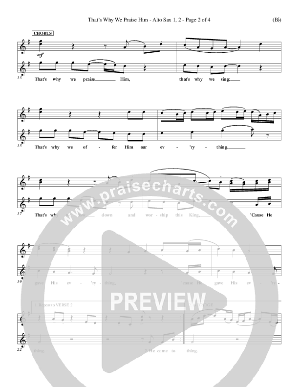 That's Why We Praise Him Alto Sax 1/2 (Tommy Walker)