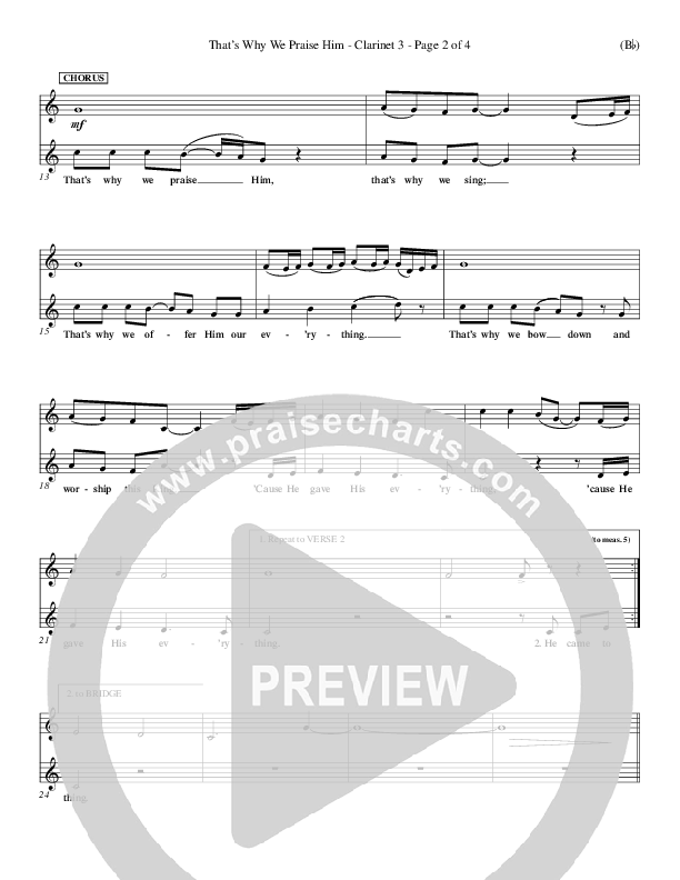 That's Why We Praise Him Clarinet 3 (Tommy Walker)