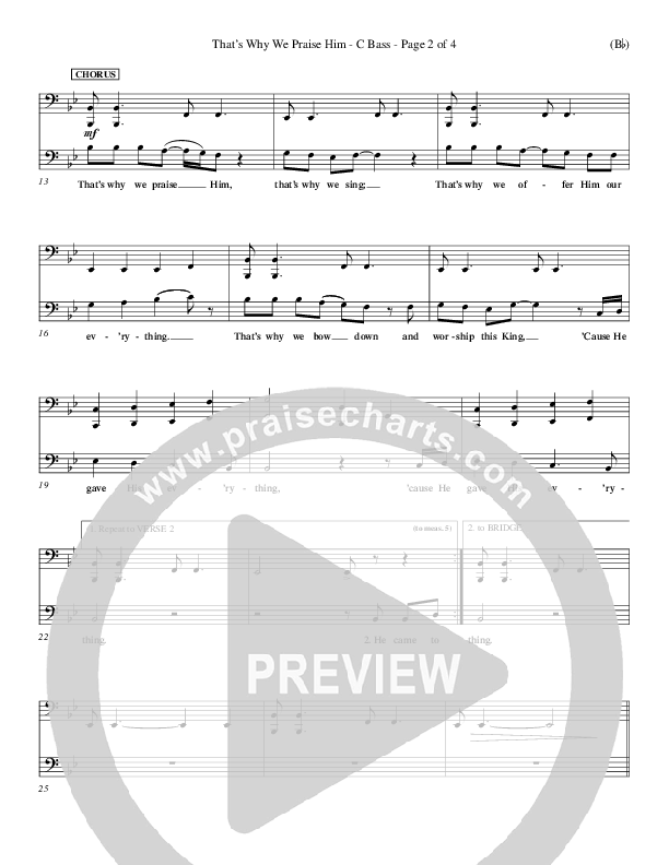 That's Why We Praise Him Contrabass (Tommy Walker)