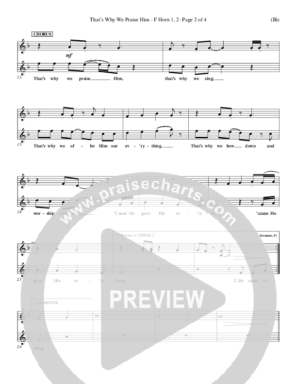 That's Why We Praise Him French Horn 1/2 (Tommy Walker)