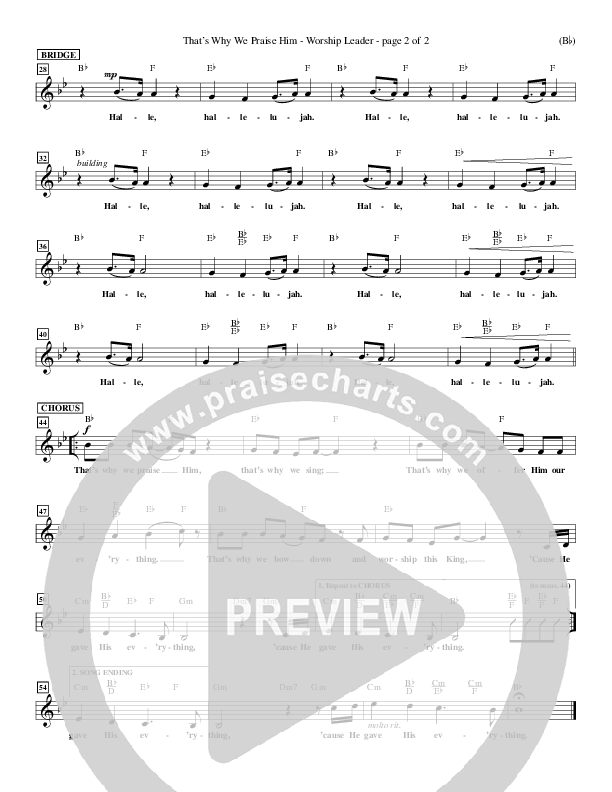 That's Why We Praise Him Lead Sheet (Tommy Walker)