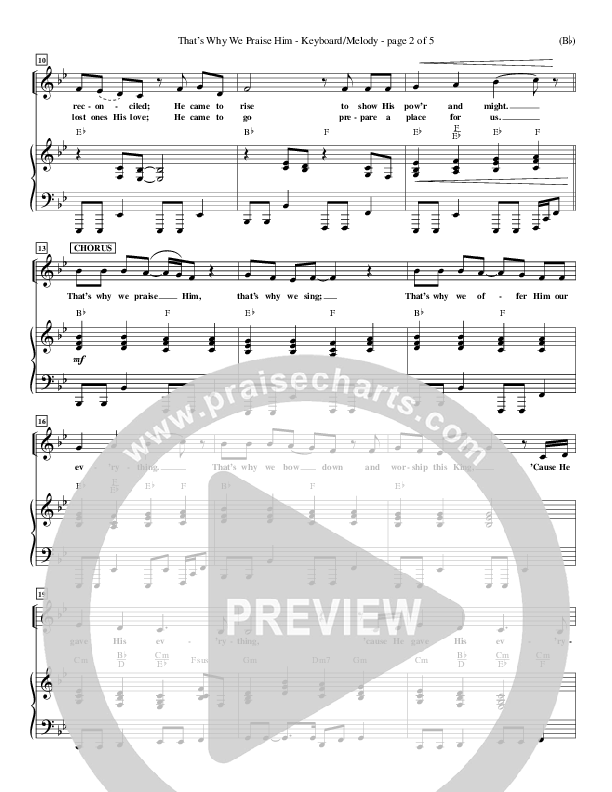 That's Why We Praise Him Lead Sheet (Tommy Walker)