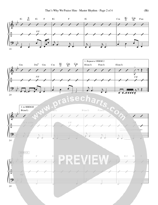 That's Why We Praise Him Rhythm Chart (Tommy Walker)