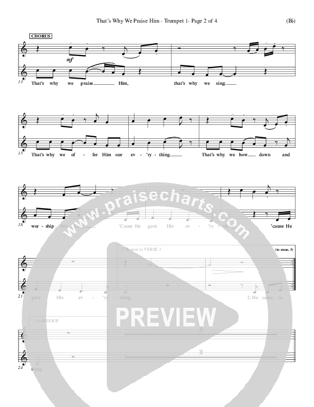 That's Why We Praise Him Trumpet 1 (Tommy Walker)