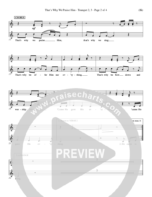 That's Why We Praise Him Trumpet 2/3 (Tommy Walker)