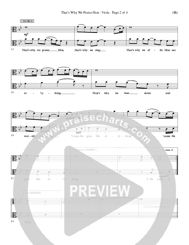 That's Why We Praise Him Viola (Tommy Walker)