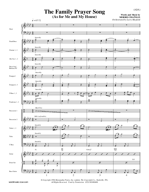 The Family Prayer Song Conductor's Score (Morris Chapman)