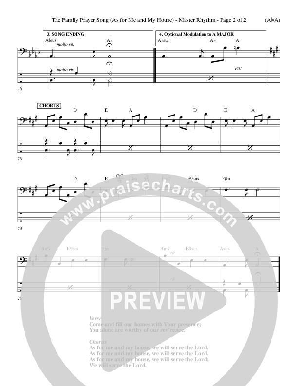 The Family Prayer Song Rhythm Chart (Morris Chapman)