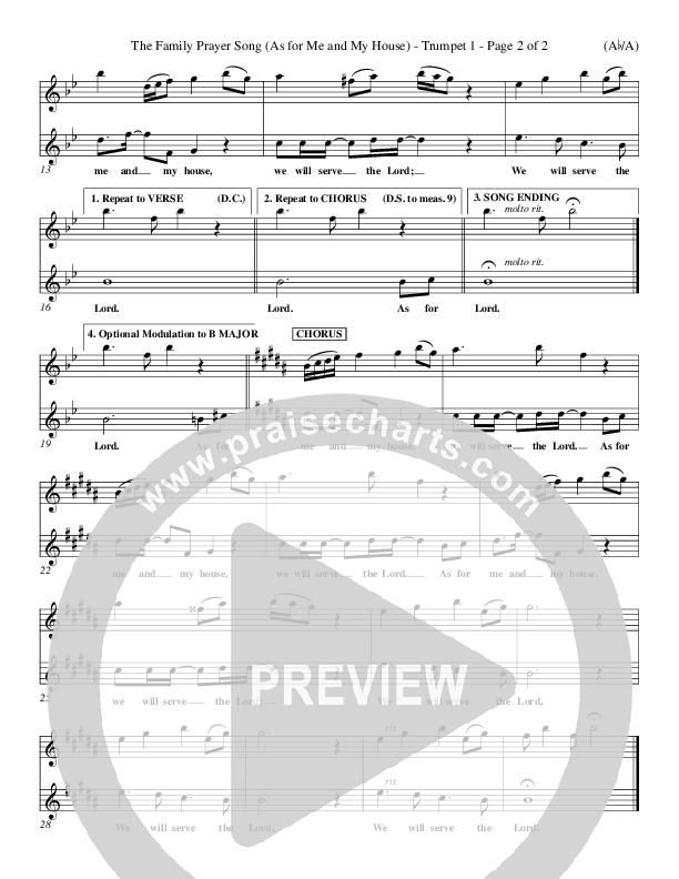 The Family Prayer Song Trumpet 1 (Morris Chapman)