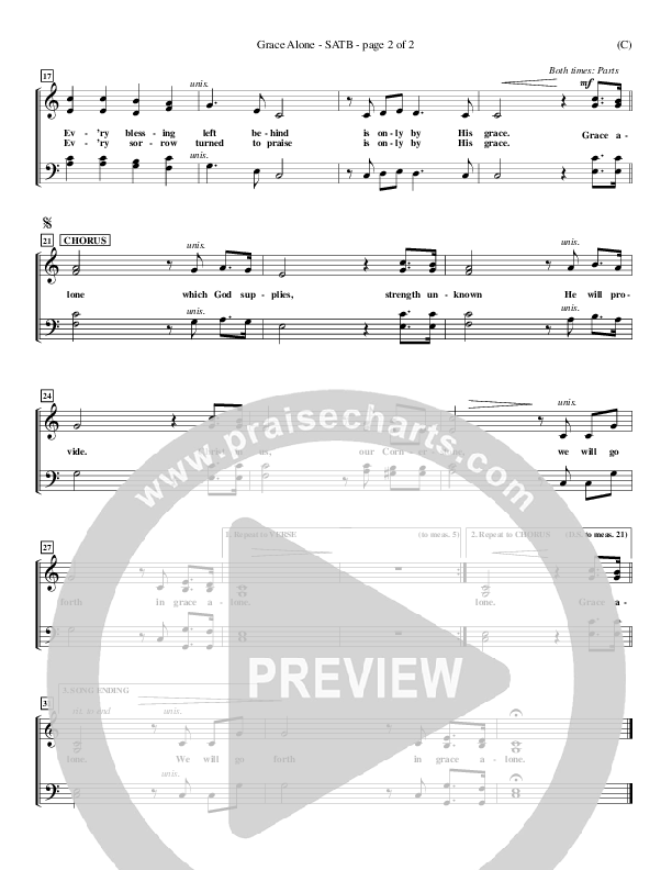 Grace Alone Choir Sheet (SATB) (Jeff Nelson)