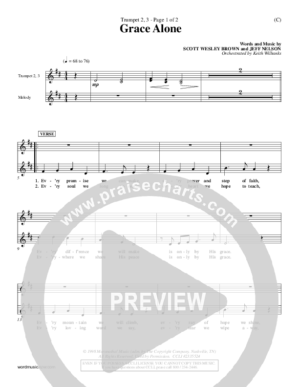 Grace Alone Trumpet 2/3 (Jeff Nelson)