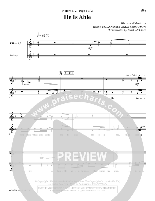 He Is Able French Horn 1/2 ()