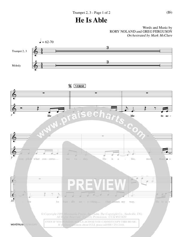 He Is Able Trumpet 2/3 ()