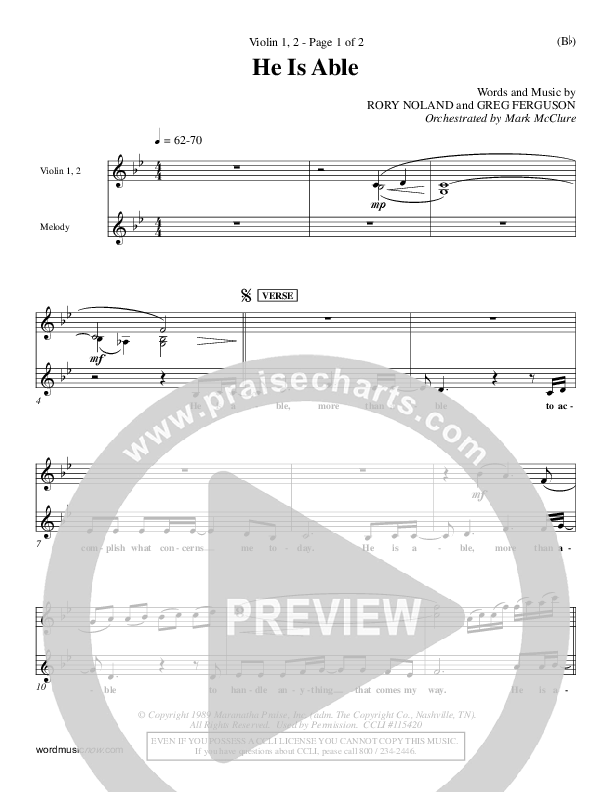 He Is Able Violin 1/2 ()