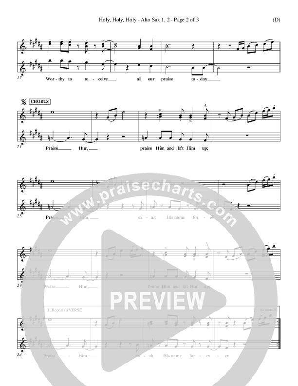 Holy Holy Holy Alto Sax 1/2 (Gary Oliver)