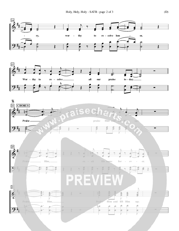 Holy Holy Holy Choir Sheet (SATB) (Gary Oliver)