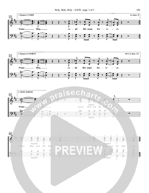 Holy Holy Holy Choir Sheet (SATB) (Gary Oliver)