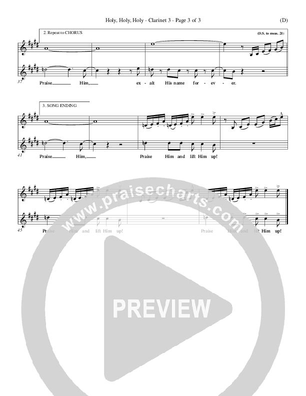 Holy Holy Holy Clarinet 3 (Gary Oliver)