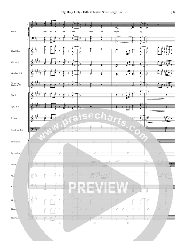 Holy Holy Holy Conductor's Score (Gary Oliver)