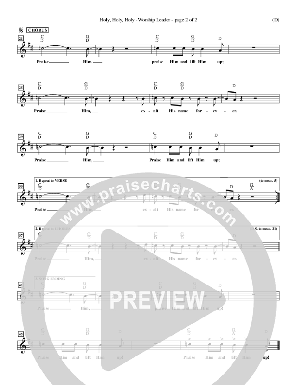 Holy Holy Holy Lead Sheet (Gary Oliver)