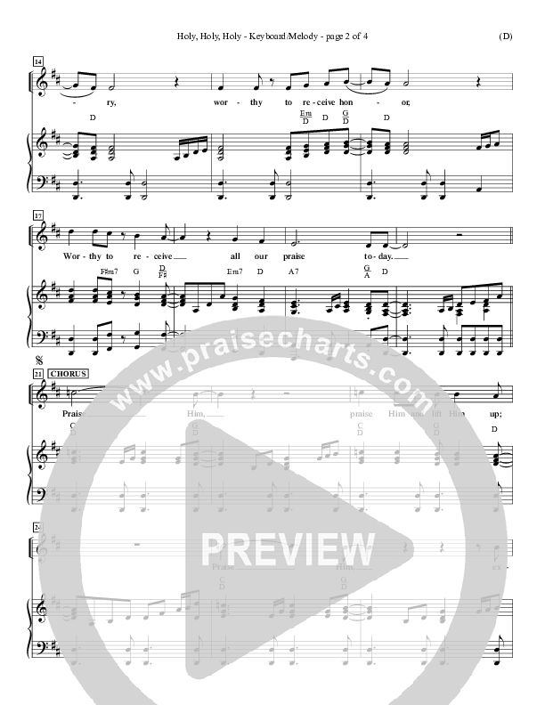 Holy Holy Holy Piano Sheet (Gary Oliver)