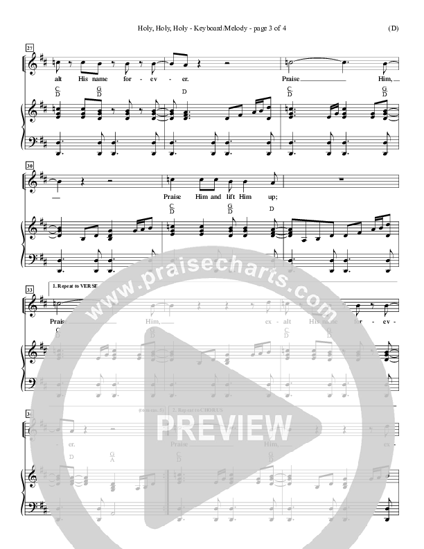 Holy Holy Holy Piano Sheet (Gary Oliver)