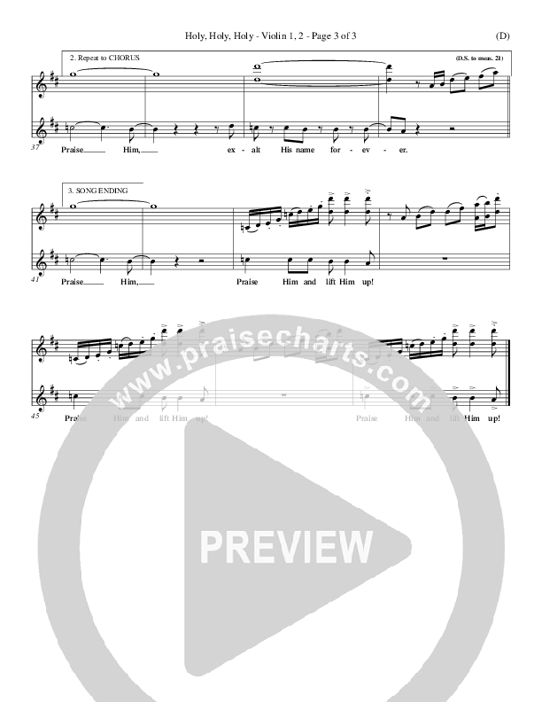 Holy Holy Holy Violin 1/2 (Gary Oliver)