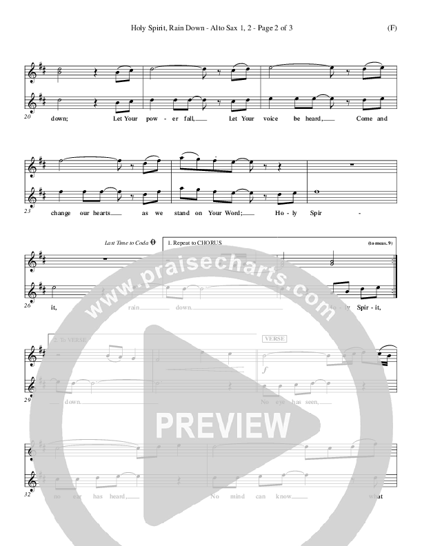 Holy Spirit Rain Down Alto Sax 1/2 (Russell Fragar)