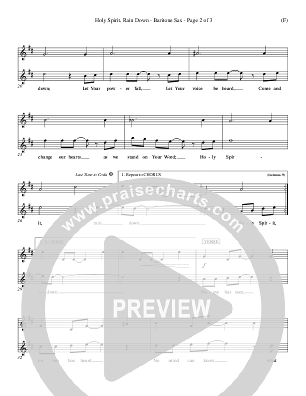 Holy Spirit Rain Down Bari Sax (Russell Fragar)