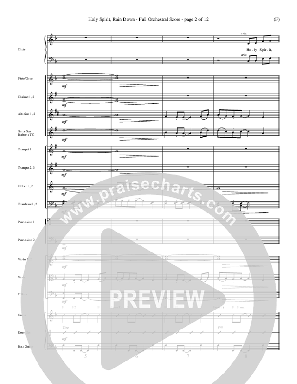 Holy Spirit Rain Down Conductor's Score (Russell Fragar)