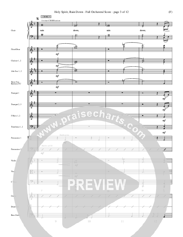 Holy Spirit Rain Down Conductor's Score (Russell Fragar)